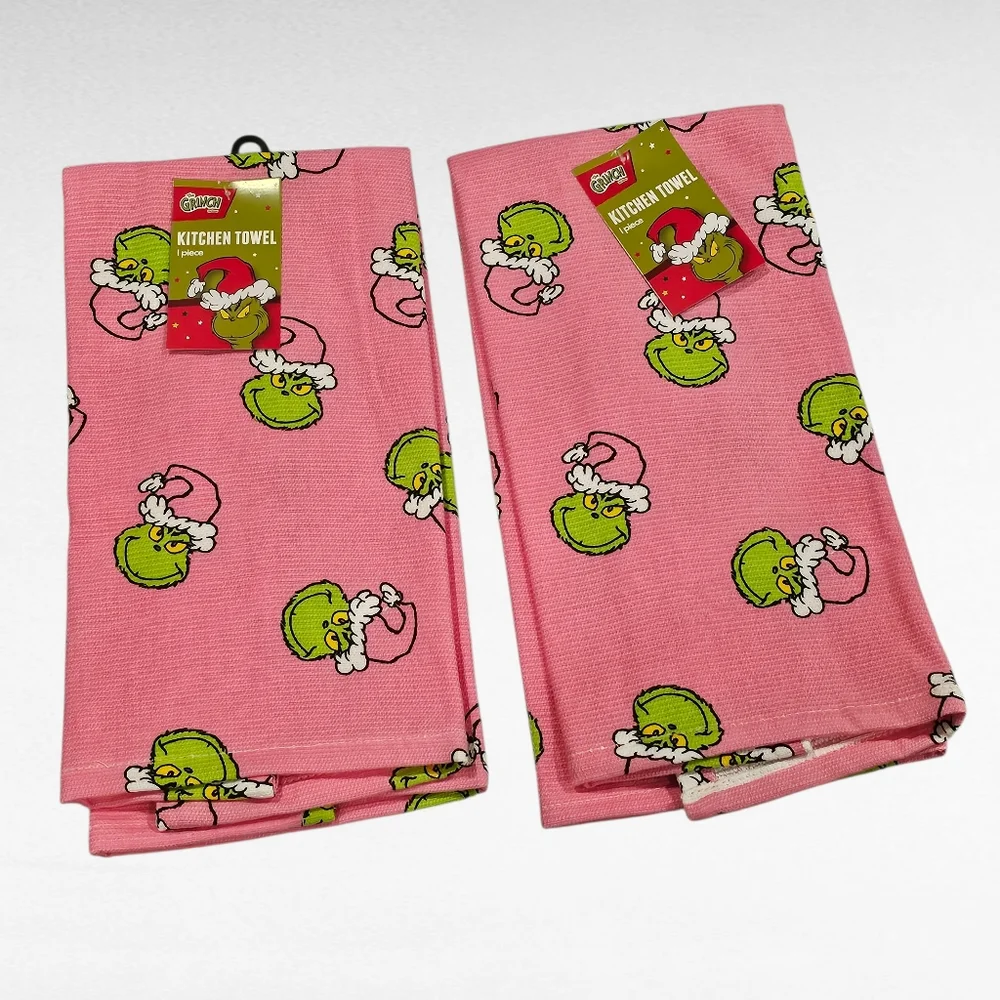 Grinch Pink KitchenTowels Set of 2